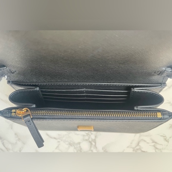 ❌SOLD❌ New Tory Burch Emerson Wallet on Chain Convertible Crossbody Black - Picture 8 of 9